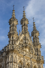 Fototapeta na wymiar Top of the city hall in Leuven