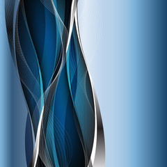 Abstract blue waves - data stream concept. Vector Illustration