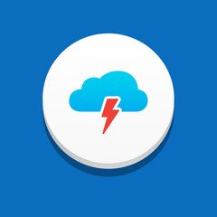 Storm Cloud Icon Blue Background