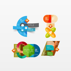 Set of modern geometric infographic web layouts