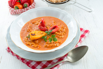 pepper soup also full grain noodles