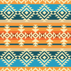 Navajo style geometric seamless pattern