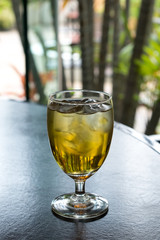Iced chrysanthemum tea in a glass