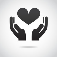 Hands with heart VECTOR icon.