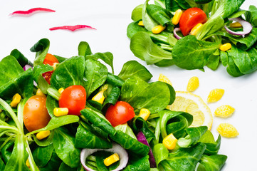 Insalata di valeriana, close-up