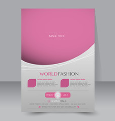 Flyer template. Business brochure. A4 poster pink color.