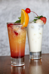 Fruits cocktail and lychee yoghurt