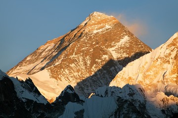 Evening view of Mount Everest from gokyo valley