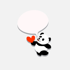 Panda with heart