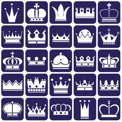 Crown icons on blue