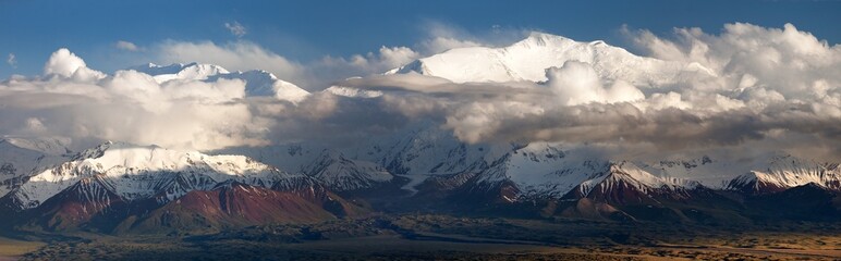 Lenin Peak from Alay range - Kyrgyz Pamir Mountains