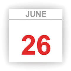 Fototapeta premium June 26. Day on the calendar.