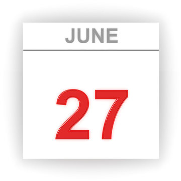 June 27. Day on the calendar.