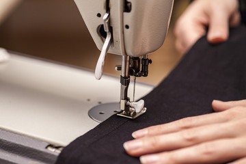 Sewing black fabric