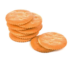 Cracker cookies isolated on white background