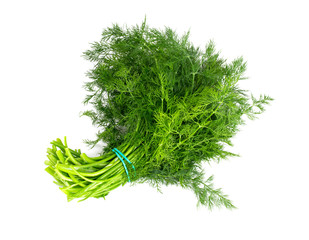 bunch of dill isolated on white