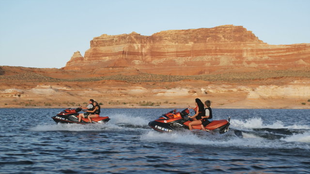 family on wave runners