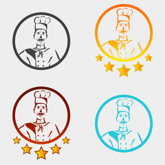 Restaurant chef logo in different colors