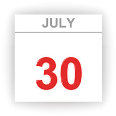 July 30. Day on the calendar.