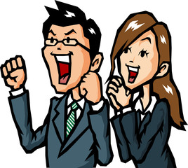 喜ぶビジネスマン