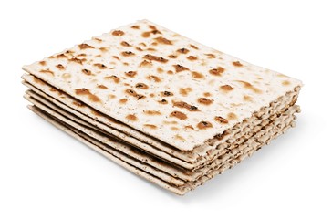 Matzahs. Jewish passover matzah isolated on white