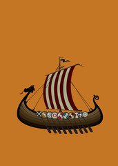 Viking ship vector illustration