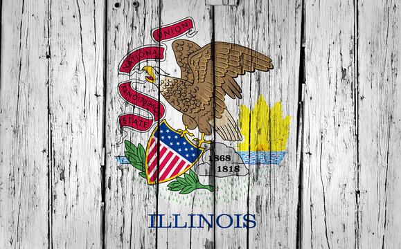 Illinois State Flag Grunge Background