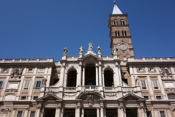 Fototapeta na wymiar Santa Maria Maggiore facade in Rome