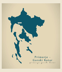 Modern Map - Primorje Gorski Kotar HR
