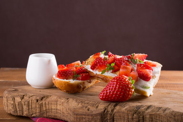 Strawberry bruschetta