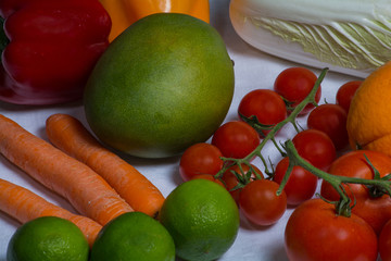Selection of different fruits and vegetables