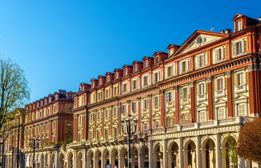 Fototapeta premium Historic buildings on Piazza Statuto in Turin - Italy