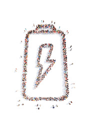 People in the form of a rechargeable battery.