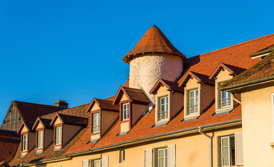 Fototapeta premium Building in the historic center of Montbeliard - France, Doubs