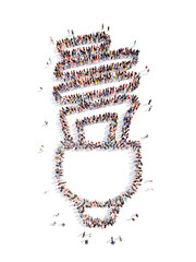 people in the form of a lamp, idea.