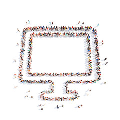 People in the shape of a monitor.