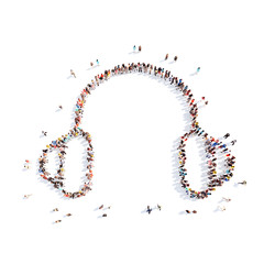 people in the form of headphones.
