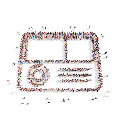 people in the form of a retro radio.