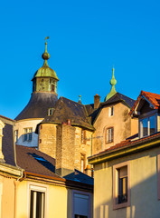 Fototapeta na wymiar Chateau de Montbeliard as seen from the city - France