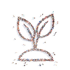 people in the form of leaves.