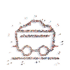 people in the form of trolleys with ore.