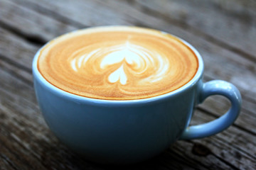 Vintage latte art coffee