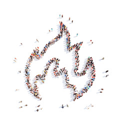 people in the form of a flame.