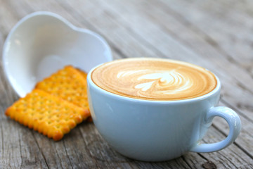 Vintage latte art coffee