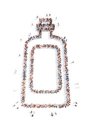 people in the form of plastic bottles.