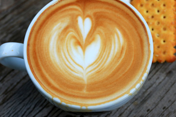 Vintage latte art coffee