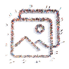 people in the form of photographs.