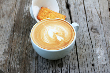 Vintage latte art coffee