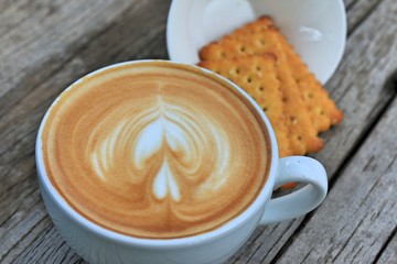 Vintage latte art coffee