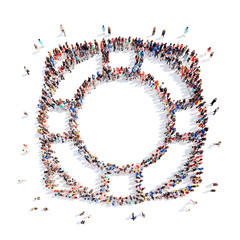 people in the form of a life buoy.